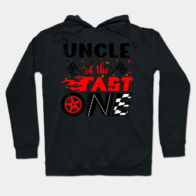 Uncle Of The Fast One 1st Birthday Racing Car Matching Hoodie by Searlitnot